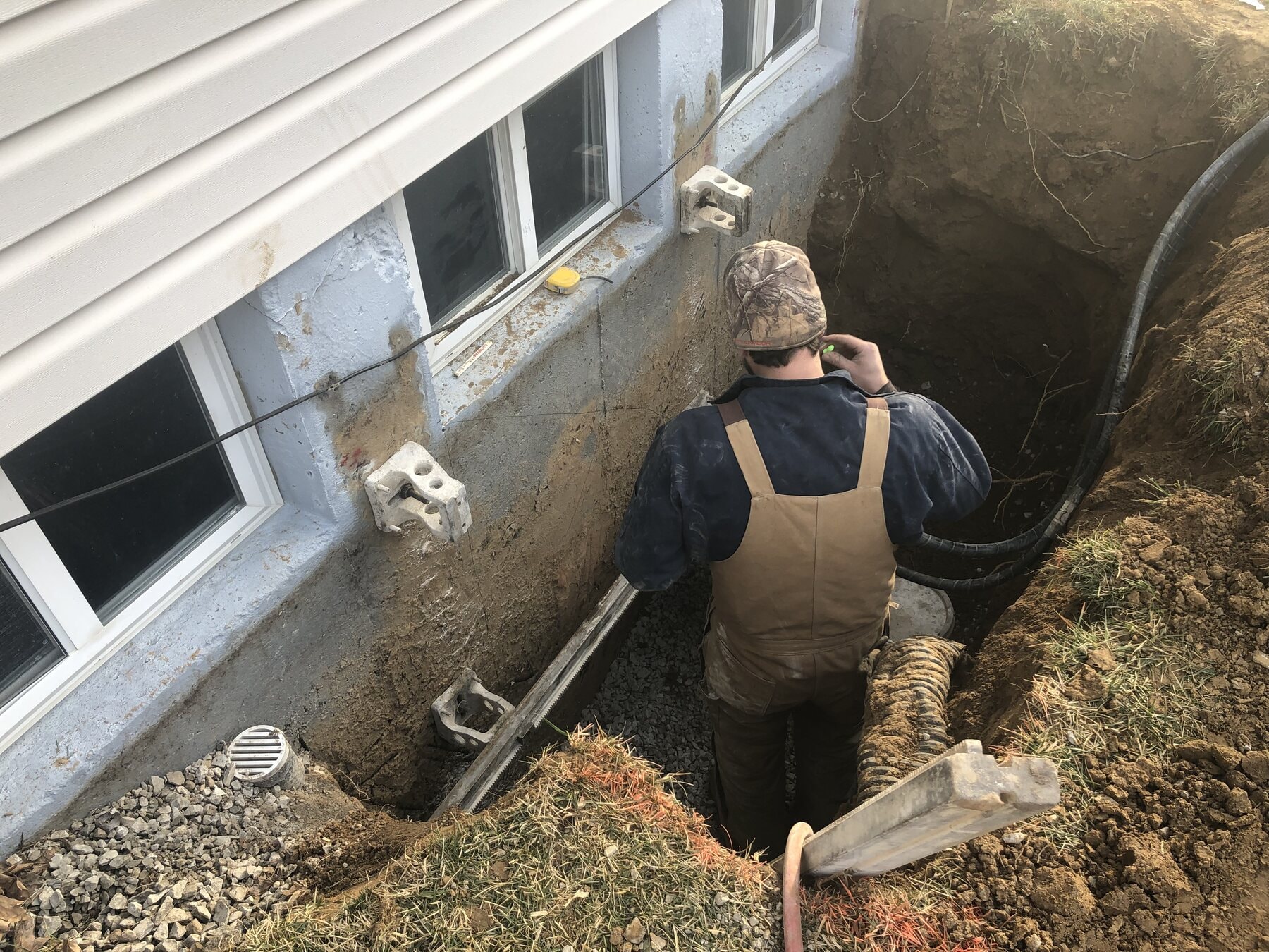 Emergency egress work underway in the basement